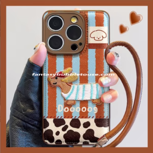 Leather Embroidered Animal Phone Case