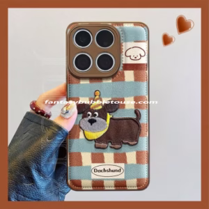 Leather Embroidered Animal Phone Case
