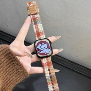 Autumn and Winter Woolen Plaid Strap