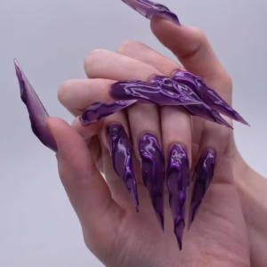 3D Halloween Purple Press-On Nails