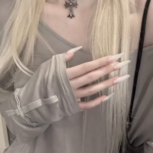 Translucent Milky Press-On Nails