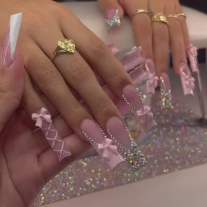 Glittering Rhinestone Press-On Nails