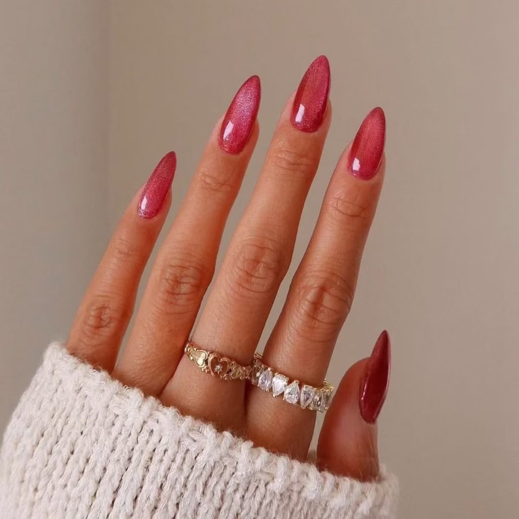 Minimalist Glitter Cat-Eye Starry Sky Press-On Nails