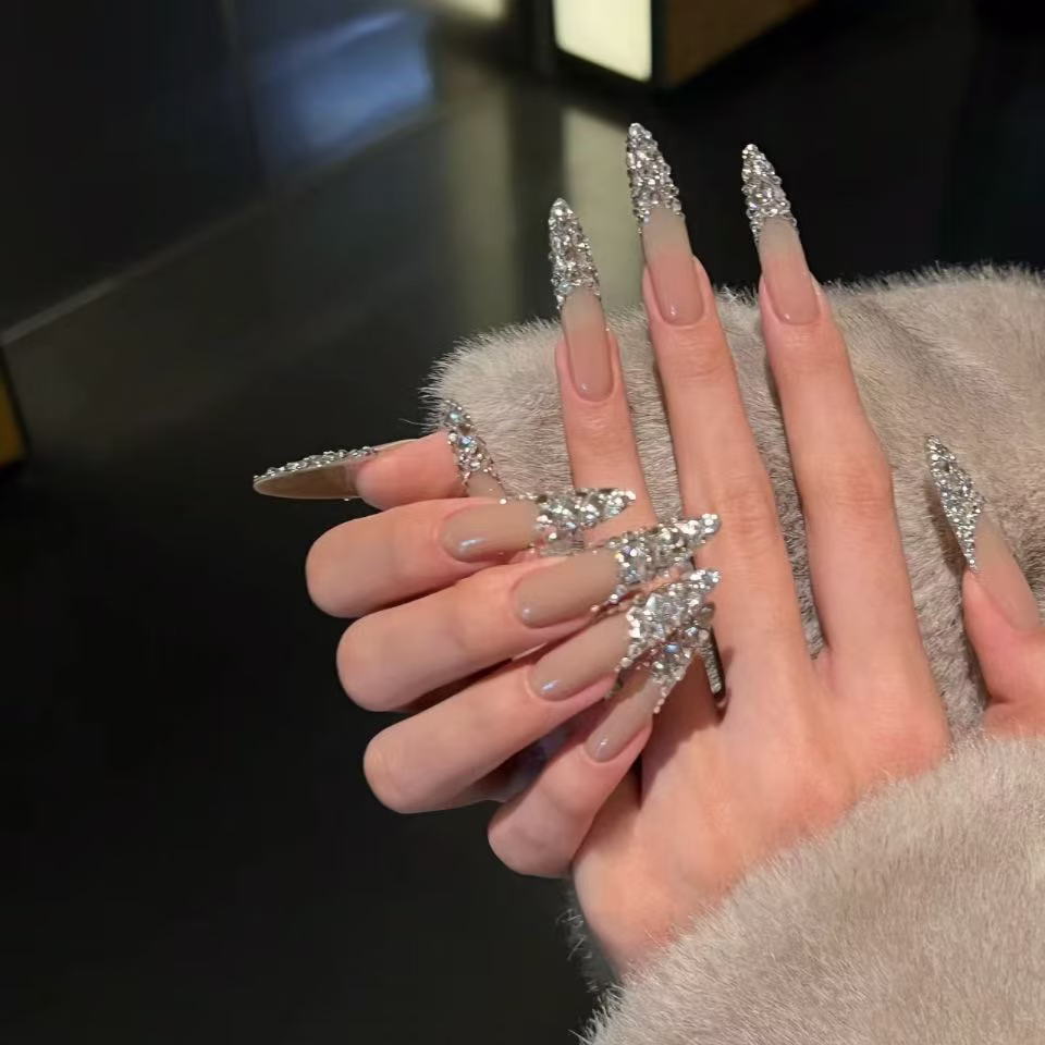 Artistic Glitter Press-On Nails