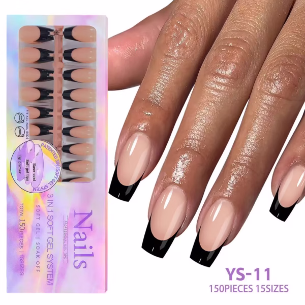 Minimalist Coffee-Black New Style Seamless Press-On Nails - Image 2