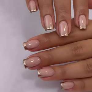 Minimalist Gold-Edge Press-On Nails
