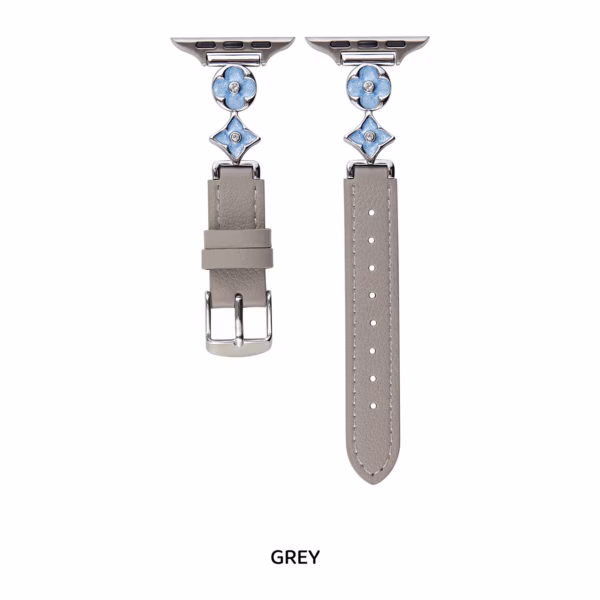 Cloverleaf Metal Buckle Leather Strap - Image 9
