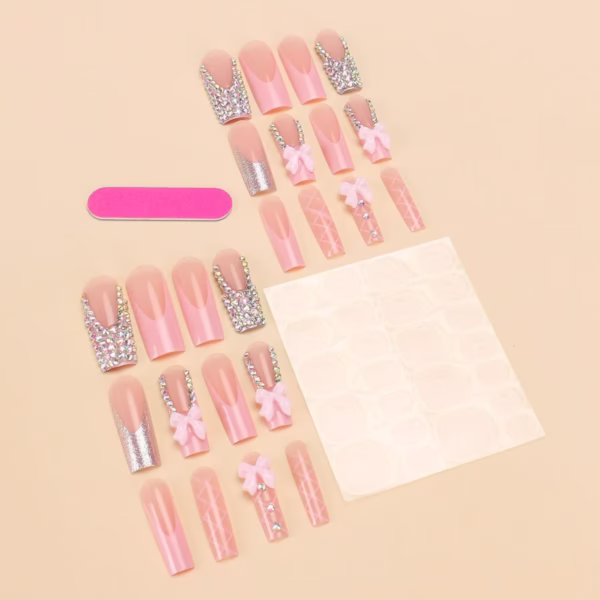 Glittering Rhinestone Press-On Nails - Image 2