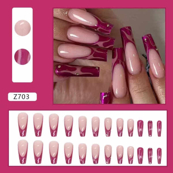 Crushed Rhinestone Glitter Press-On Nails - Image 2