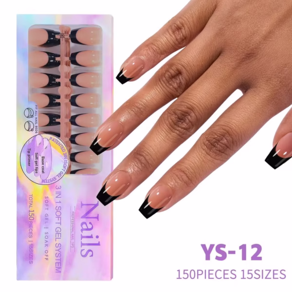 Minimalist Coffee-Black New Style Seamless Press-On Nails