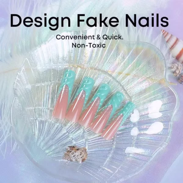 Green 3D Pattern Press-On Nails - Image 3