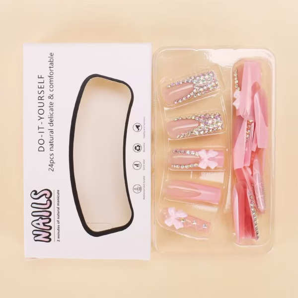 Glittering Rhinestone Press-On Nails - Image 3