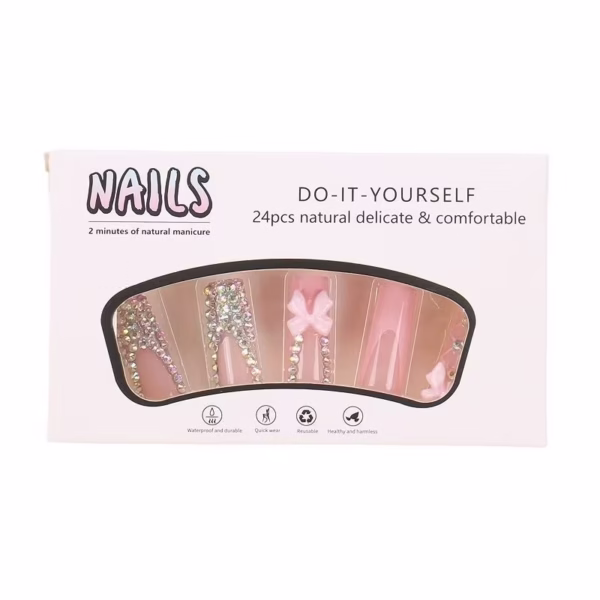 Glittering Rhinestone Press-On Nails - Image 4