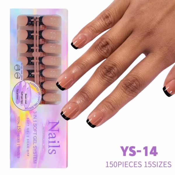 Minimalist Coffee-Black New Style Seamless Press-On Nails - Image 6