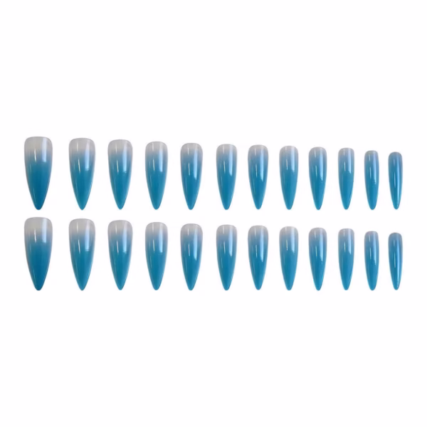 Blue-Green Gradient Press-On Nails - Image 4
