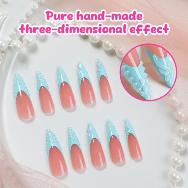 Green 3D Pattern Press-On Nails - Image 5