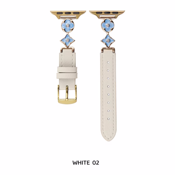 Cloverleaf Metal Buckle Leather Strap - Image 5