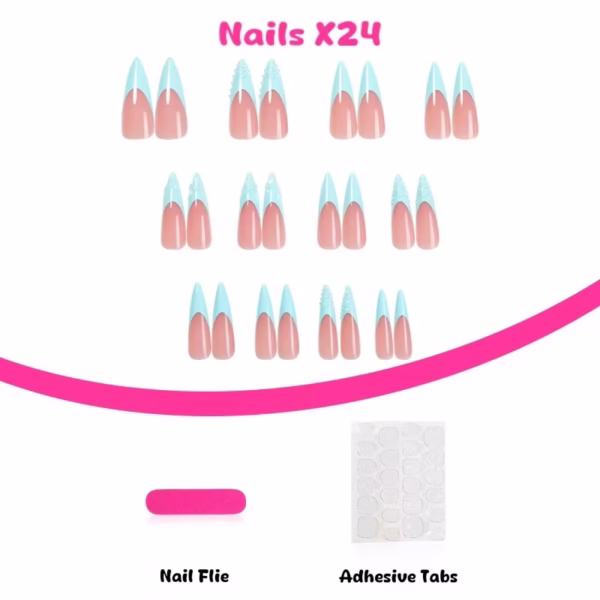 Green 3D Pattern Press-On Nails - Image 8