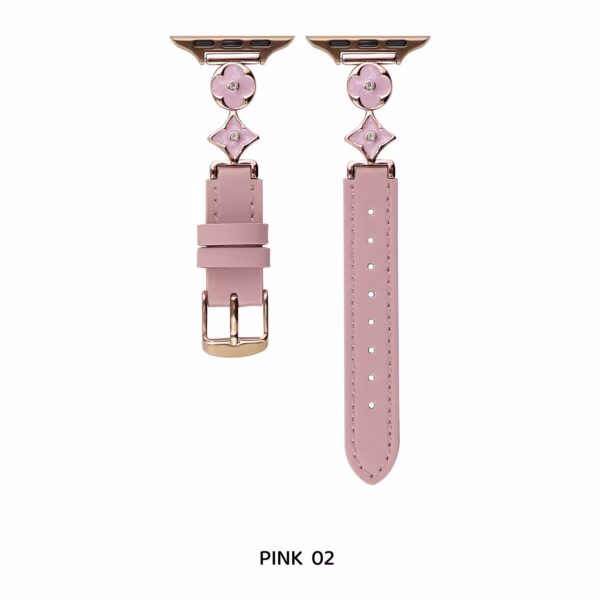 Cloverleaf Metal Buckle Leather Strap - Image 4