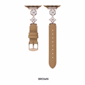 Cloverleaf Metal Buckle Leather Strap