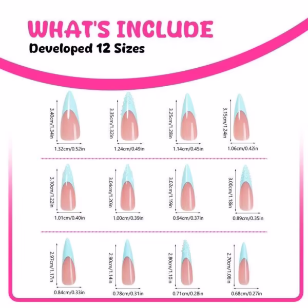 Green 3D Pattern Press-On Nails - Image 7