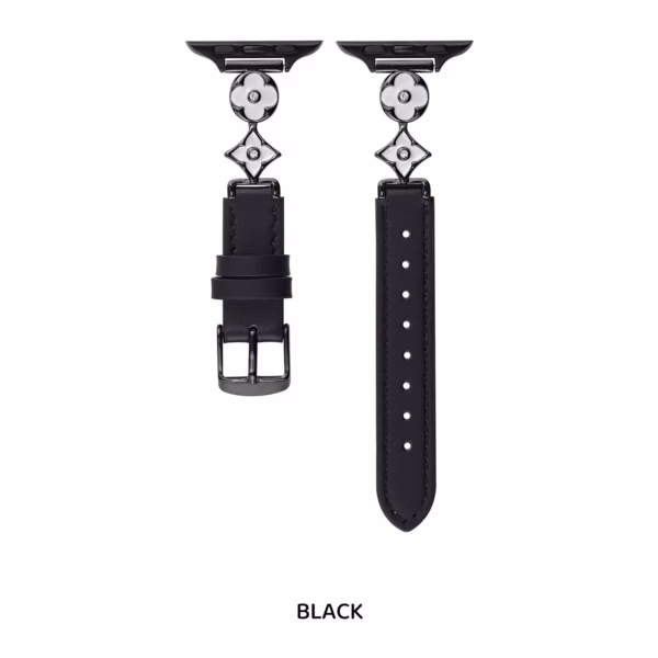 Cloverleaf Metal Buckle Leather Strap - Image 2