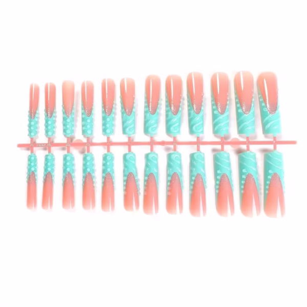 Green 3D Pattern Press-On Nails - Image 10