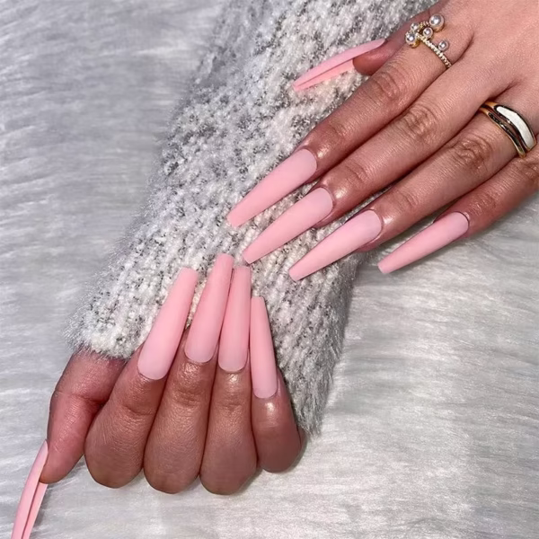 Minimalist Solid Color Matte Press-On Nails - Image 2