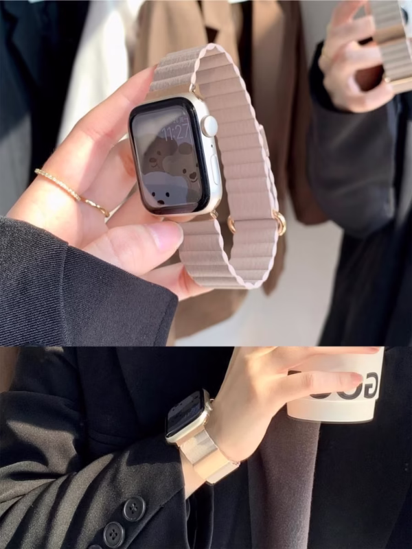 Lychee-Texture Leather Magnetic Strap - Image 16