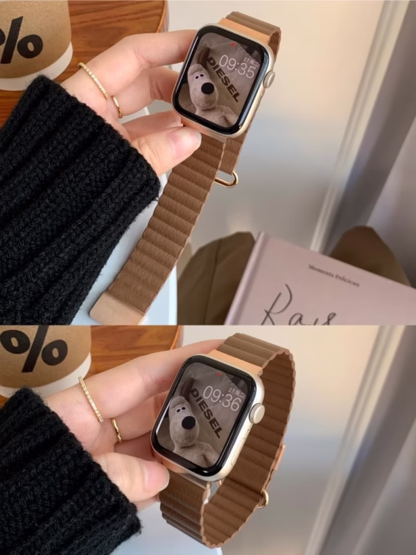 Lychee-Texture Leather Magnetic Strap - Image 15