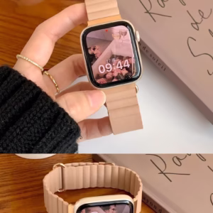 Lychee-Texture Leather Magnetic Strap