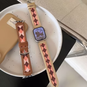 Perforated Diamond-Quilted Leather Strap