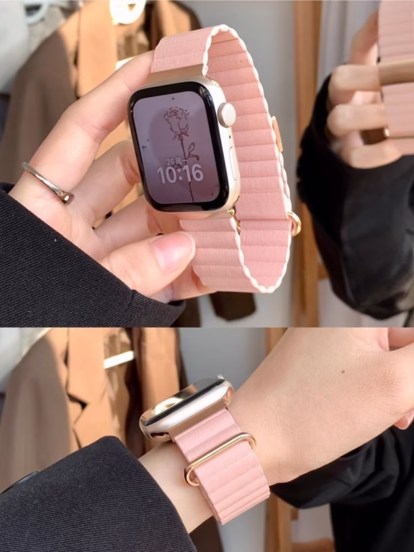Lychee-Texture Leather Magnetic Strap - Image 10