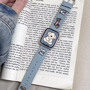 Adorable Puppy Embroidered Strap