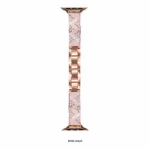 Trifoliate Diamond-Inlaid Curved Plate Resin Metal Strap