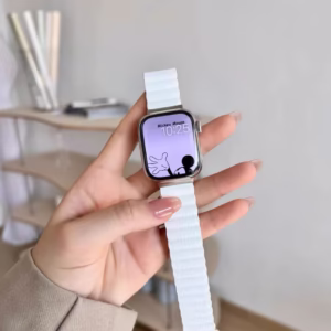 Lychee-Texture Leather Magnetic Strap