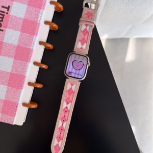 Perforated Diamond-Quilted Leather Strap