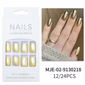 Minimalist Silver-Plated Press-On Nails<span> - </span>B