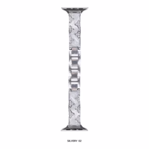 Trifoliate Diamond-Inlaid Curved Plate Resin Metal Strap
