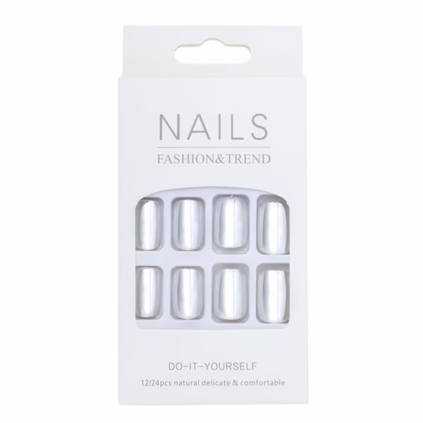 Minimalist Silver-Plated Press-On Nails - Image 4