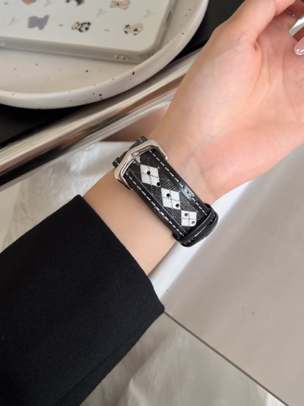 Perforated Diamond-Quilted Leather Strap - Image 2